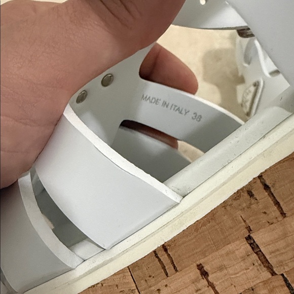 Prada white rubber cork wedge ankle size 38 - Picture 6 of 8